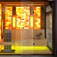 Kombinovaná sauna s terasou - 3D plánování sauny Kombinovaná sauna s terasou - 3D plánování sauny