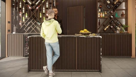 sauna domek s barovým pultem