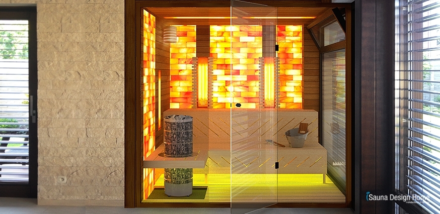 Kombinovaná sauna s terasou - 3D plánování sauny