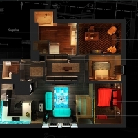Luxusné plánovanie interiéru bytu