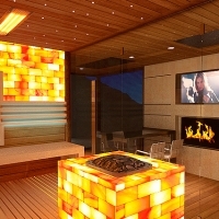 Luxusní saunový domek Monaco s odpočívadlem a sprchou