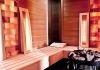 Venkovní sauna domek - vnitřek sauny