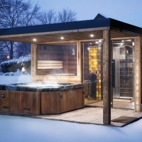 Zahradní kombinovaná sauna s panoramatem