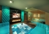 Zařízená obývací pokoj s kombi saunou